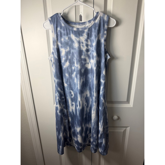 SHEIN Dresses & Skirts - SHEIN Tie-Dye Sleeveless Dress L Blue White EUC